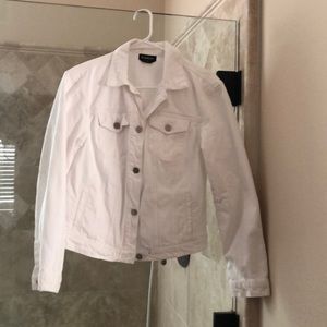 White denim Bebe jean jacket size s never worn